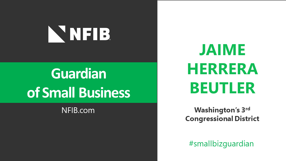 NFIB's tweet photo. This week we presented U.S. Rep. @HerreraBeutler the Guardian of Small Business Award. “These Members of the U.S. House have proven themselves to be real champions for small business,” said @NFIB's Kevin Kuhlman. #smallbizguardian https://t.co/PDLYY5yALi https://t.co/yiiLkBTExL
