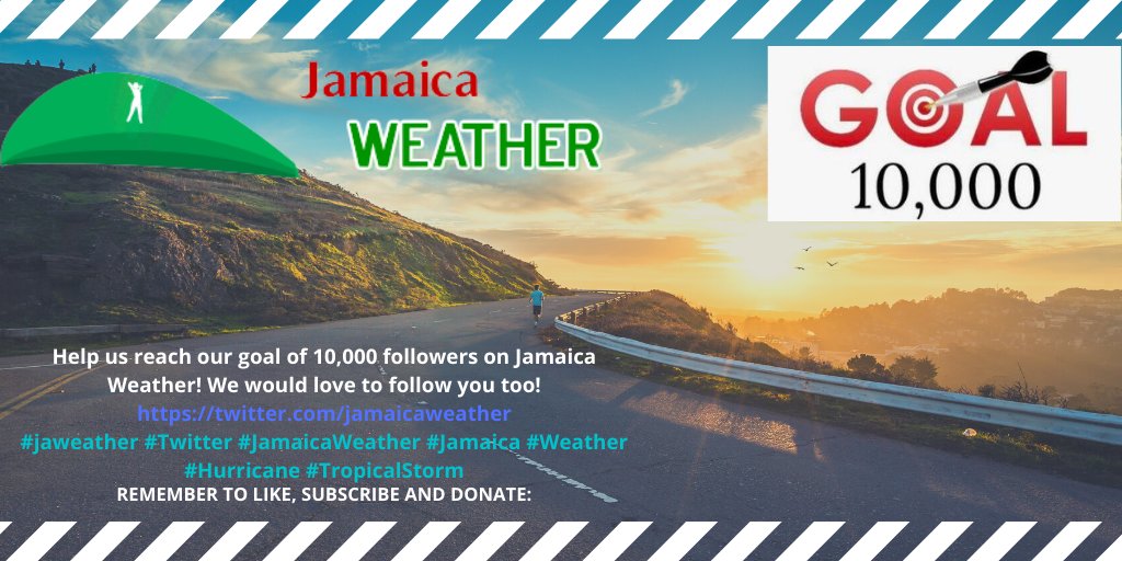 jamaicaweather's tweet photo. Help us reach our goal of 10,000 followers on Jamaica Weather!
https://t.co/mXsndTS3cd
We would love to follow you too!
#jaweather #Twitter #JamaicaWeather #Jamaica #Weather #Hurricane #TropicalStorm
REMEMBER TO LIKE, SUBSCRIBE AND DONATE: https://t.co/tkHwpZ72An