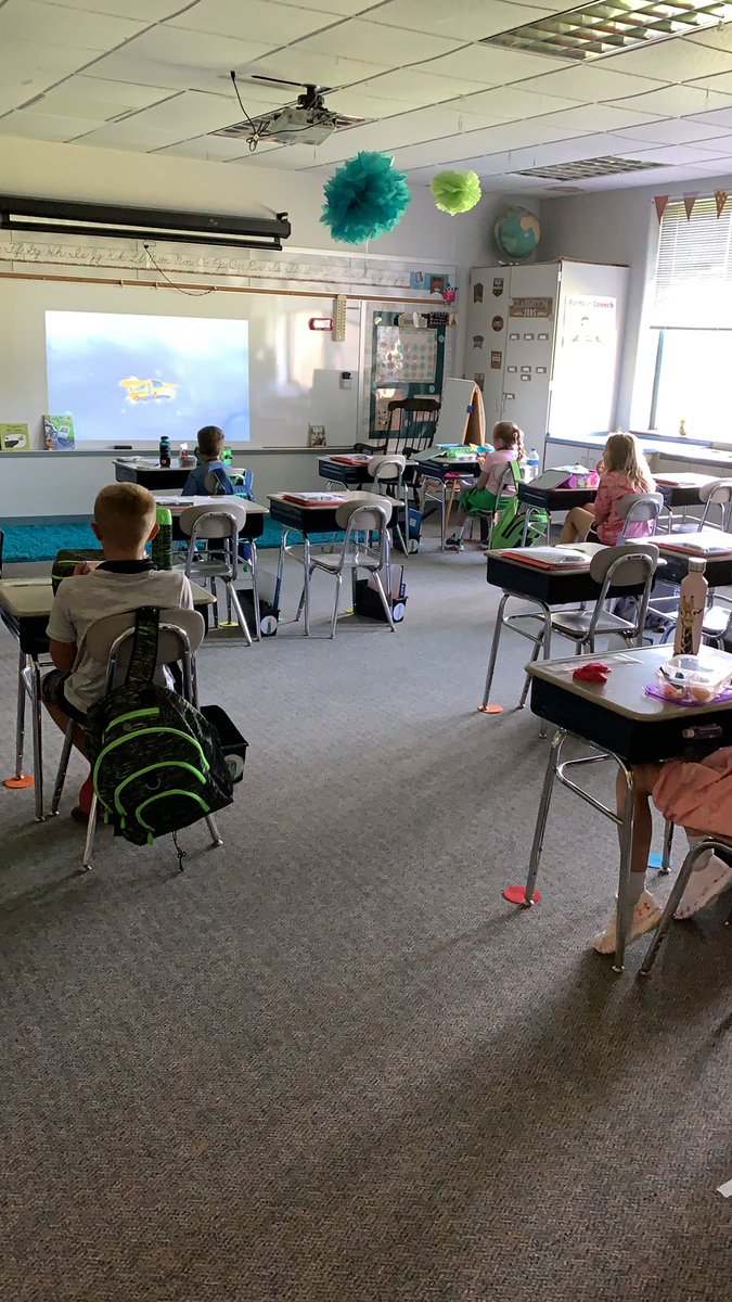 Lunch and a movie for our first day of school! So glad to be with kids today!