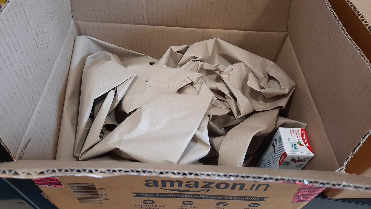 Renoo26's tweet photo. Amazing Amazon Pantry. Two days ago.I ordered a specific toothpaste which is not available locally and a tooth brush for my daughter.And this is how I receive it today. One toothpaste and one tooth brush.
Such waste of resources.These are massive boxes#amazonpantry #mumbaiamazon https://t.co/yFCXv1nsm3