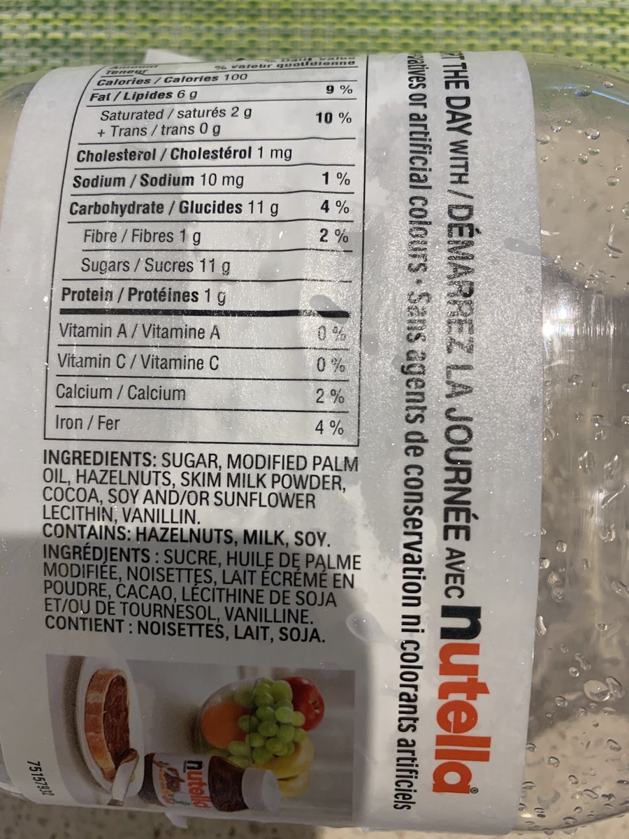 JMR_Lawyer's tweet photo. So if 1 Tbsp of Nutella is 4% of my recommended iron intake, all I need is 25 Tbsp a day, right?? #DeliciousMath #ItAddsUp https://t.co/wnT5gmMPGi