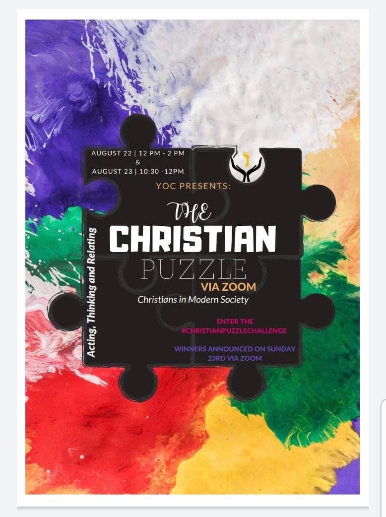 Hot topics to look forward to: Activism, Relationships, Mental Health! Can this help you attempt your challenge of the pieces to the Christian puzzle? 

Don’t forget to register, the link is in the bio. 

#Christianpuzzlechallenge
#Enrichmentprogramme  
#YOC #Youthofcovenant
