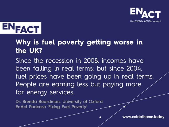 EnActNow's tweet photo. Fuel poverty continues to get worse in the #UK - EnAct asks Dr. Brenda Boardman why: https://t.co/TEggAqrsjz #recession #economics #markets #energy #energypoverty #fuelpoverty https://t.co/uFqQ4E2HJ1