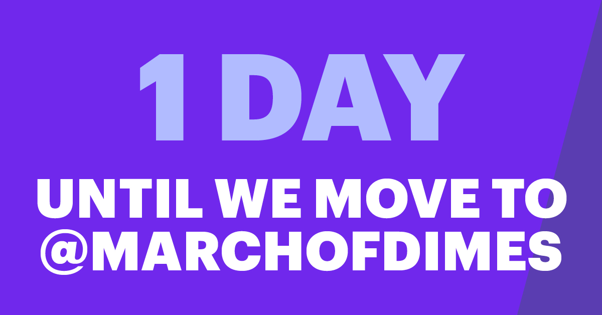 Tomorrow, Friday, August 21, we’re officially moving this account over to @MarchofDimes. For future #MarchforBabies updates, be sure to follow us there! #MFBStepUp