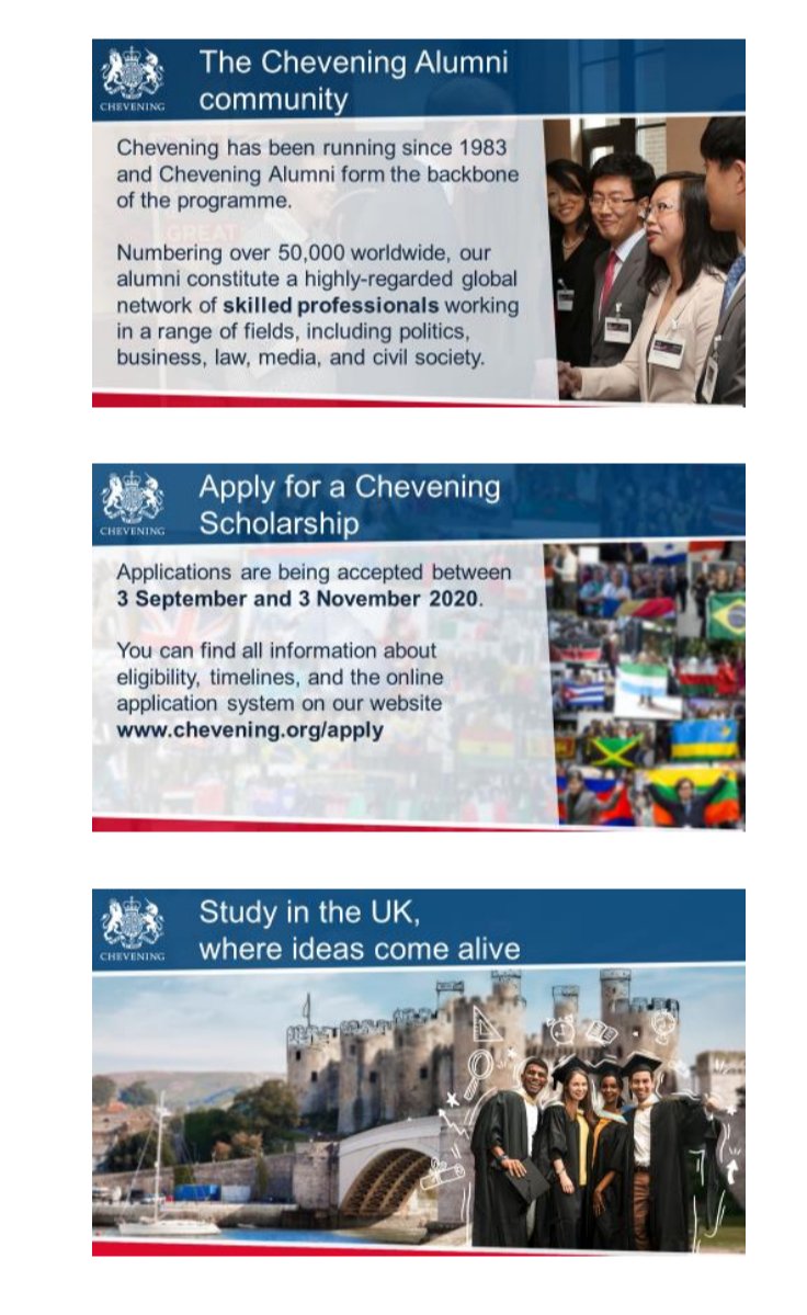 Chevening scholarship opportunities for students from the <a href="/FCDCKenya/">FCDC Kenya</a> region. Those interested please visit the website in the document below. This information will be broadcasted via local radios an TVs. Many opportunities thanks to UK government. <a href="/JaneMarriottUK/">Jane Marriott</a> <a href="/UKinKenya/">UK in Kenya 🇬🇧🇰🇪</a>