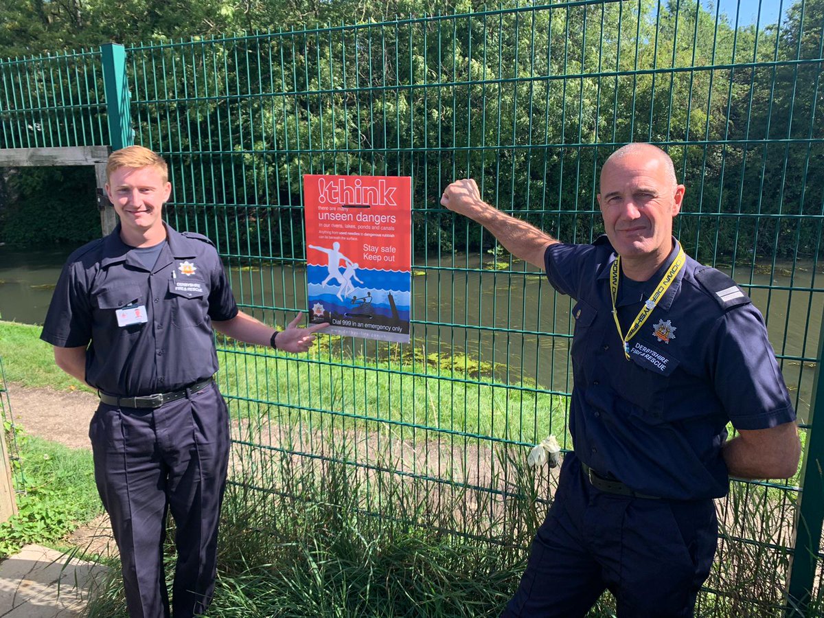 @IlkestonBlue @DerbyshireFRS assisting with @DfrsPrevention in raising awareness about the dangers of swimming in open water. Always a pleasure to work with other departments #teamdfrs please heed the warning and recognise the dangers. TY😊