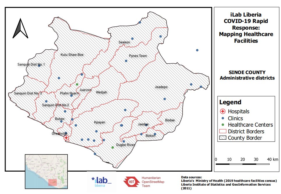 IlabLiberia's tweet photo. Are you a #HealthcareWorker, #CSO, #Researcher, #Citizen, or #developmentActor who needs a map of functional healthcare facilities of Liberia? email us at info@ilabliberia.org @hotosm #microgrants #COVID19 #Liberia #COVID19RapidResponse #mapthedifference https://t.co/jy57ewkaGH