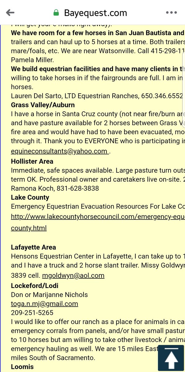 2/2 1/2  #LNULightningComplex #CZUAugustLightningComplex  #AnimalsYou'll find offers for temp housing,  #livestock  #pets &  #horses temp sheltering, etc http://www.bayequest.com/static/evacuation.htm #SantaCruzCounty  #California  #SamMateoCounty  #CaliforniaFires  #DAT  #MontereyCounty  #RiverFire
