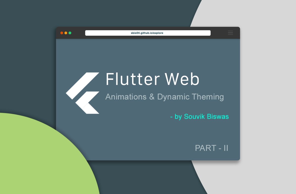 TheFlutterDevs's tweet photo. Flutter Web: Animations &amp; Dynamic Theming

How to add animations and use dynamic theming on a Flutter web app.
Read the Blog at : https://t.co/hlZ1Ua4zSk

#flutter #android #ios #dart #mobileappdevelopment #flutterweb #animation #dynamictheming https://t.co/xZh8nQiCcS
