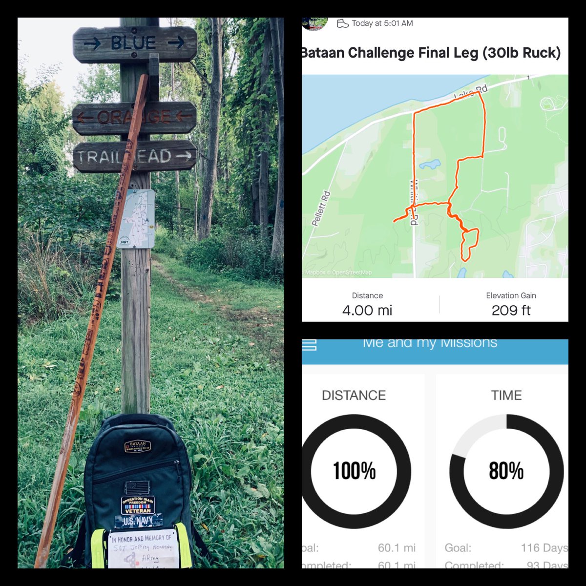 beardedphotog24's tweet photo. This morning I completed my 60.1 mile Bataan Virtual Challenge !! I carried my 30lb ruck for all 60.1 miles. @MOH_Remembers @GORUCK
#EveryDayIsMemorialDay
#BataanVirtualChallenge #goruck https://t.co/ooZbluEmYX