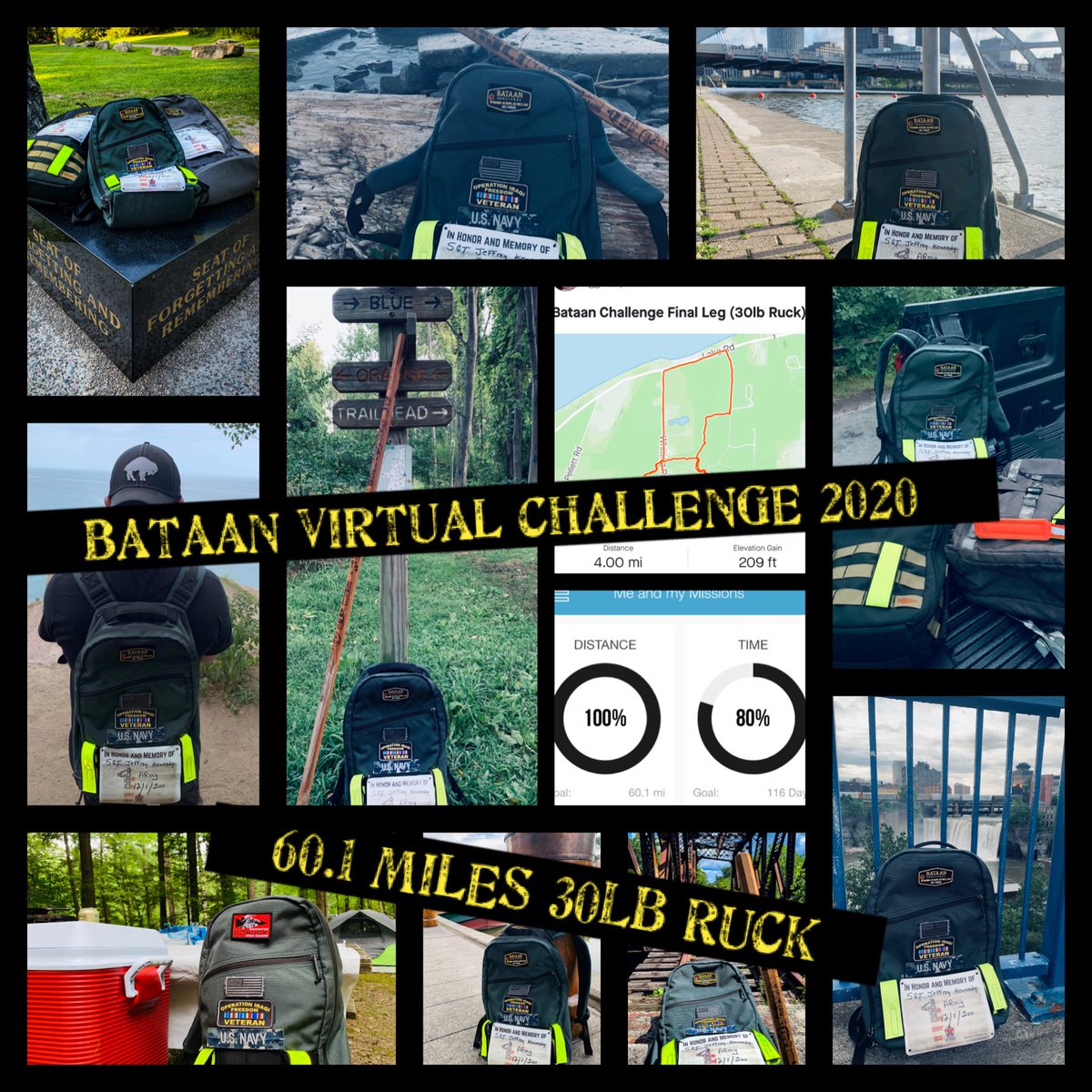 beardedphotog24's tweet photo. This morning I completed my 60.1 mile Bataan Virtual Challenge !! I carried my 30lb ruck for all 60.1 miles. @MOH_Remembers @GORUCK
#EveryDayIsMemorialDay
#BataanVirtualChallenge #goruck https://t.co/ooZbluEmYX