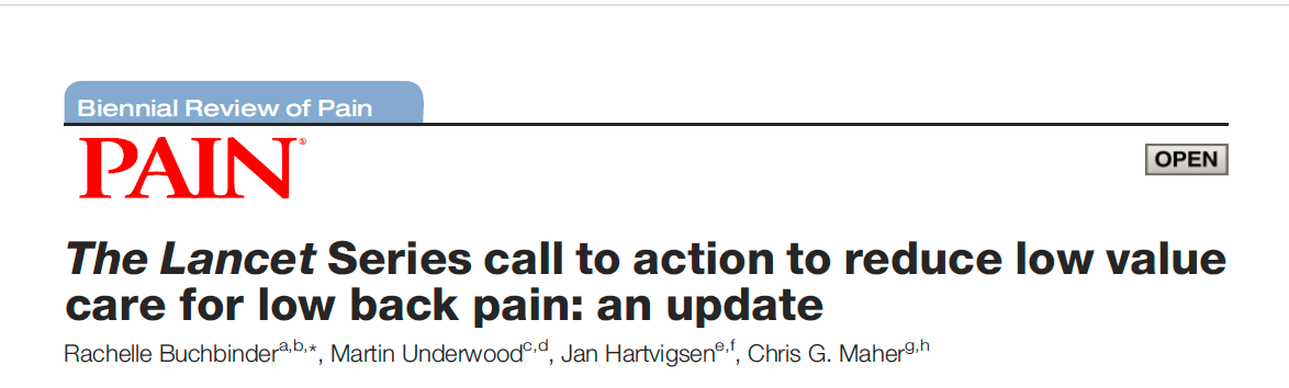 The Lancet Series call to action to reduce low value care for low back pain: an update

👀❗️👀❗️

journals.lww.com/pain/Fulltext/…