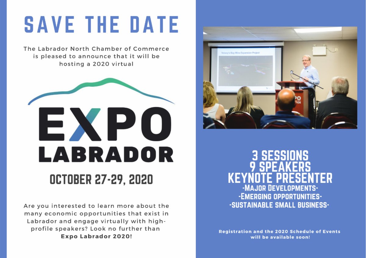 LabradorChamber's tweet photo. Expo Labrador 2020 is Going Virtual! OCTOBER 27-29, 2020 https://t.co/xjLhzgvL2u https://t.co/E5kVJ04qhV