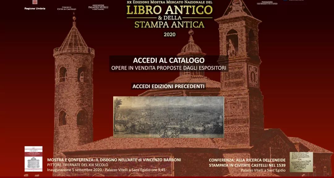 La mostra mercato nazionale del #libro antico e della #stampa antica di Città di Castello sarà la prima fiera del settore che si svolgerà online.

Sul sito già disponibile il catalogo di tutte le opere disponibili 
👇
mostralibroantico.it

#bibliophile #Maps #rarebook