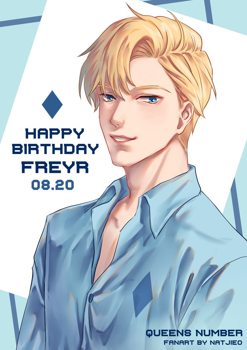 natjieoo's tweet photo. Happy birthday Freyr Wilder! 🥳🎂
He quickly became my 2nd fave when I was playing his route, a total cutie that deserve more love~ 🥺♥️

Plz check out the game so I can rave with someone 😭♥️

#퀸즈넘버 #퀸넘 #thequeensnumber #queensnumber #QN_fanart https://t.co/YBJH2xu9iA