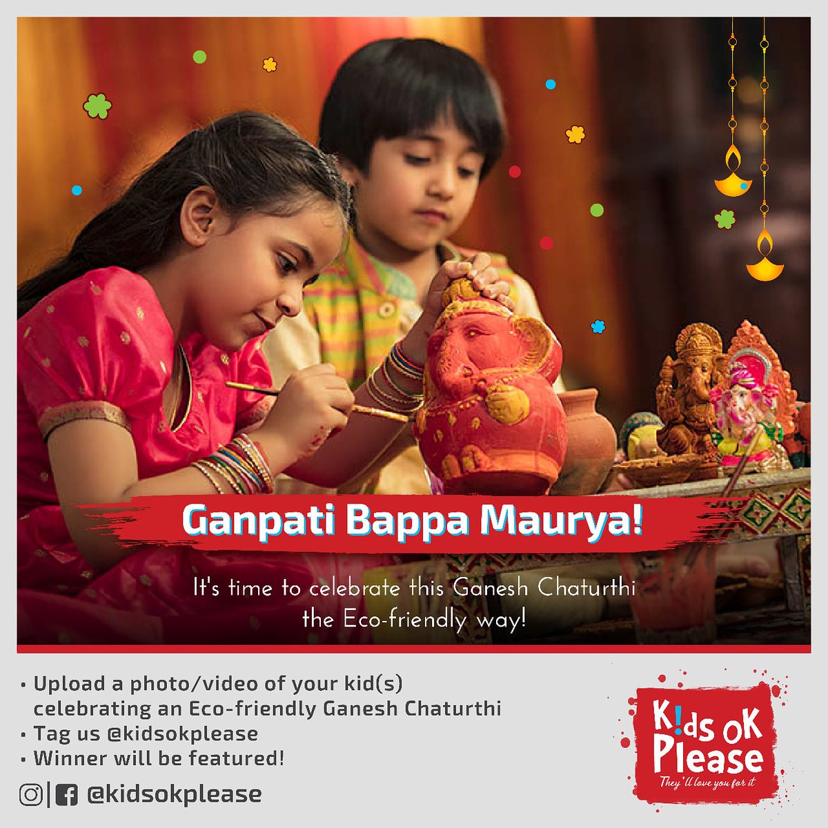 Contest Alert!
Check post to know more!
#kidsokplease #marvellouschildhoods #betterchildhoods #kids #children #parents #ganeshchathurthi #ganpatibappa #contest #contestalert #ganeshchathurthicontest #ecofriendly #ecofriendlycelebration #contesttime