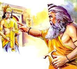 He threatened that he will lay a terrible curse of destruction on Ayodhya, its inhabitants and the entire Raghu clan. Lakshmana was in a fix! Then he concluded that his death would be a lesser calamity than the entire population of Ayodhya being destroyed. So he opened the door.