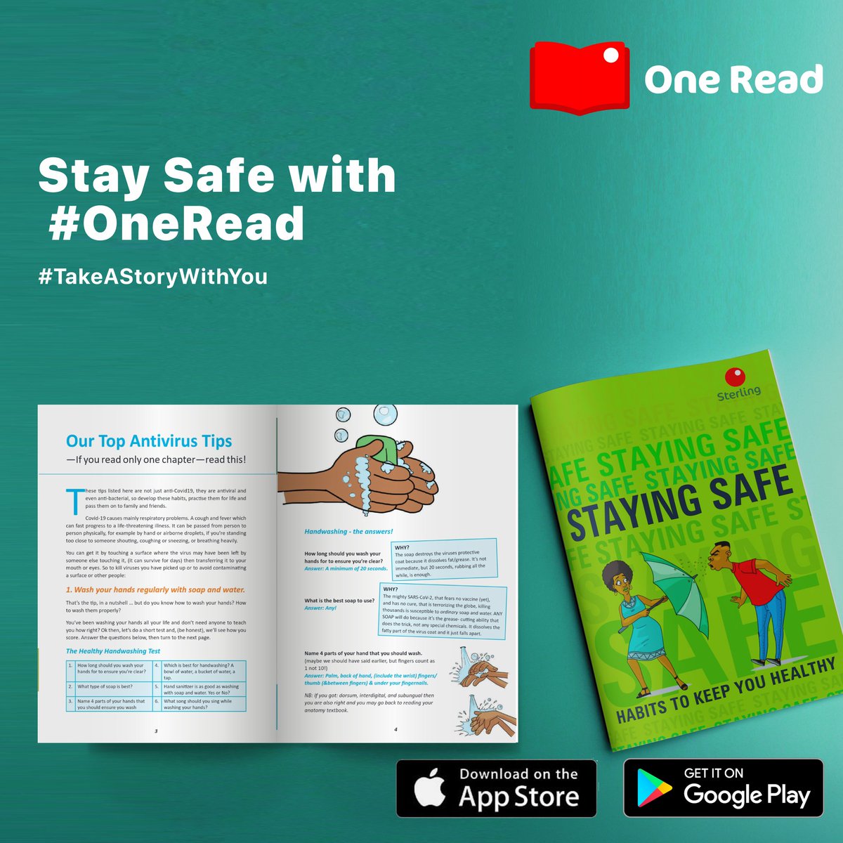 OneReadAfrica's tweet photo. As cases of COVID-19 infections continue to rise, #OneRead's #BonusBook by Dr. @olaokun_s gives you tips on how to stay safe.
Available on the app and #OneRead website https://t.co/jTzKnIwx19.
#TakeAStoryWithYou https://t.co/D29mZYNekM