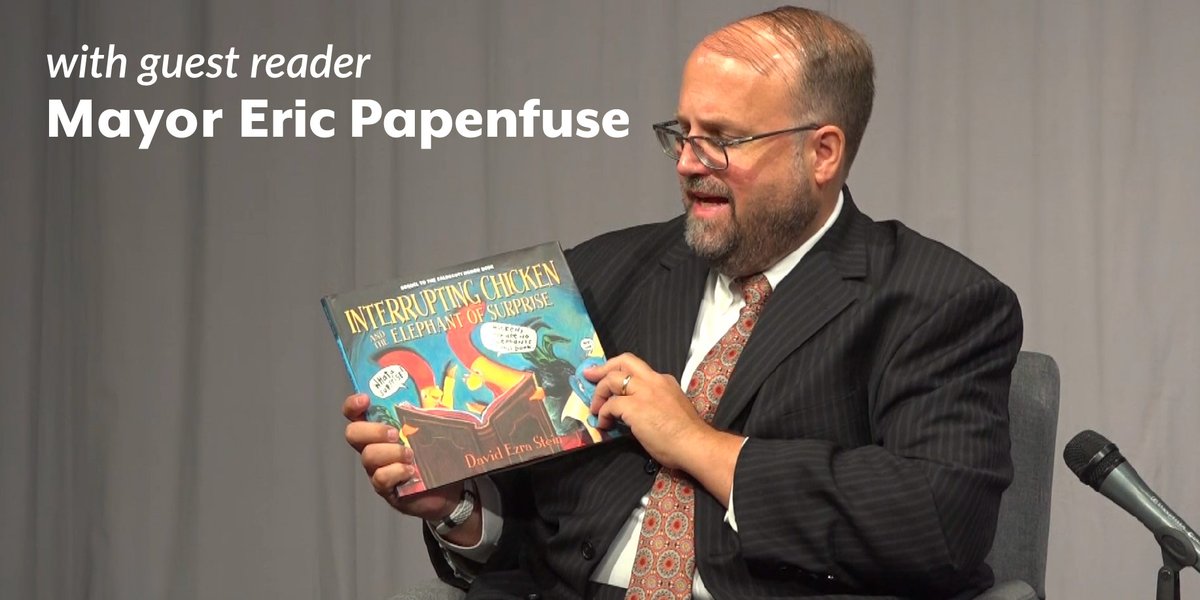 whitakercenter's tweet photo. This week we have a special Story Tree. Welcome guest reader @EricPapenfuse! Watch Mayor Papenfuse read Interrupting Chicken and the Elephant of Surprise by David Ezra Stein at https://t.co/ma4JITMtwk. #StoryTree #LearningNeverStops #WhitakerCenter https://t.co/OvY5naOVKE