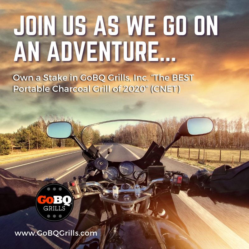 The roads are open and ready to be explored. Plus, the time is right to #invest in the #adventure of a lifetime. CNET called us the "Best Portable Charcoal #Grill of 2020" and if you haven't already taken your stake in #GoBQGrills, the time is now! gobqgrills.com