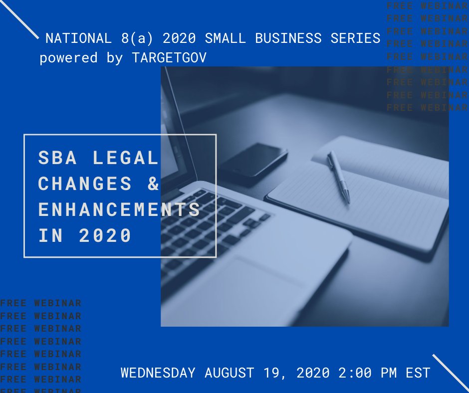 TargetGov's tweet image. @National_8a Association and TargetGov would like to thank you for attending #WebinarWednesday. We hope you found it informative. We will be adding the webinar to our On Demand section soon. Stay tuned! 
#sba, #targetgov, #govcon, #8a, #national8aassociation, #smallbiz,