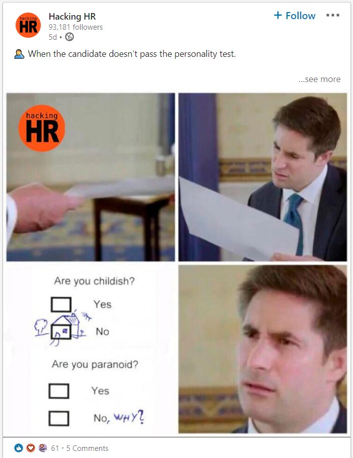 i got a lot of new followers recently so time to scare you all off with some linkedin memes