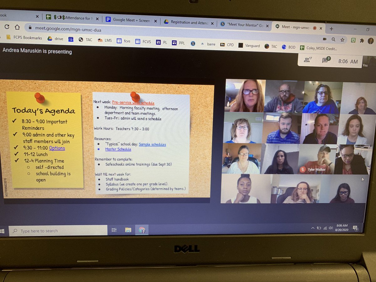 FCPS_CKelly's tweet photo. Good morning, MoMS new hires! What a way to start the day - lots of opportunities for connection and community! Big thanks to @amaruskin_FCPS @Ms_Stewart22 and Hunter Robertshaw for such a warm and well-planned welcome! #FCPSVirtualNHS @rl_gunterFCPS https://t.co/3ptzP65pOV