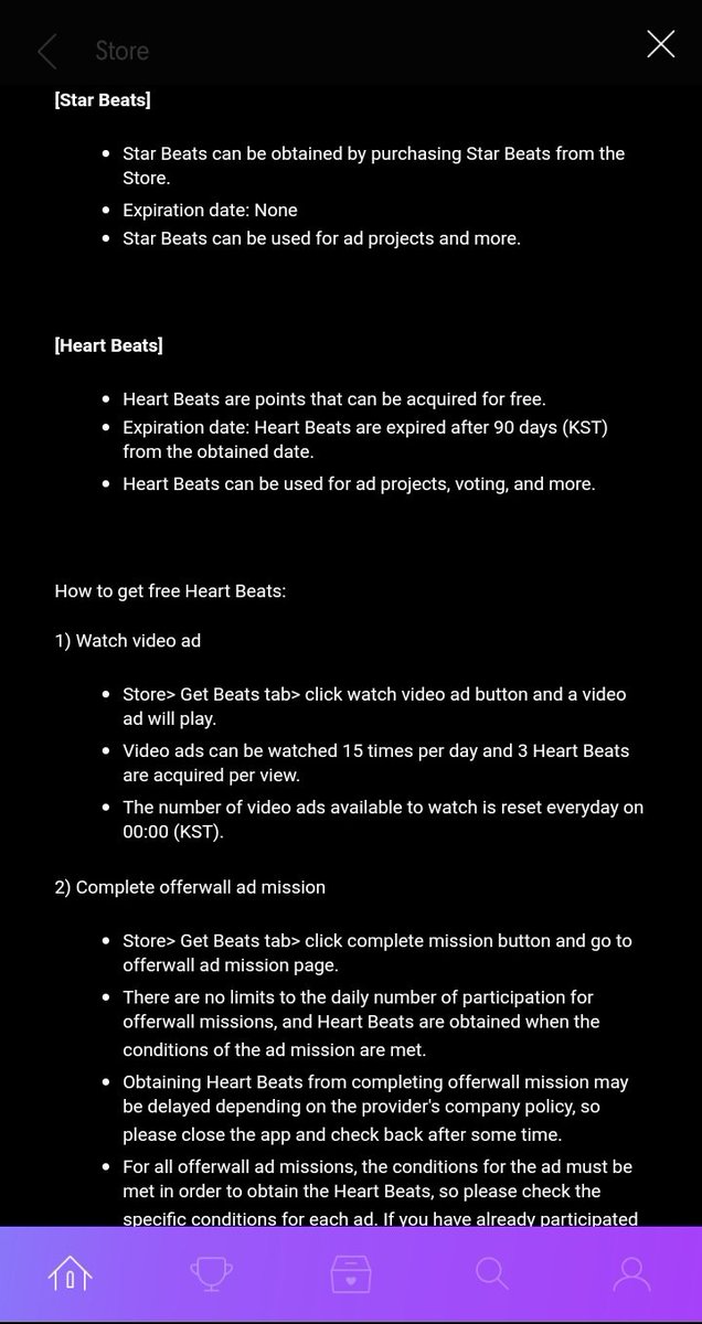 7. If you wanna get more beats, try to participate mission (games or quiz) and you'll get beats depend on games or quiz.8. The beats will expired after 90 days. For more info, you can read this 9. It's not late if you wanna collect now and voting for BTS or TWICE soon