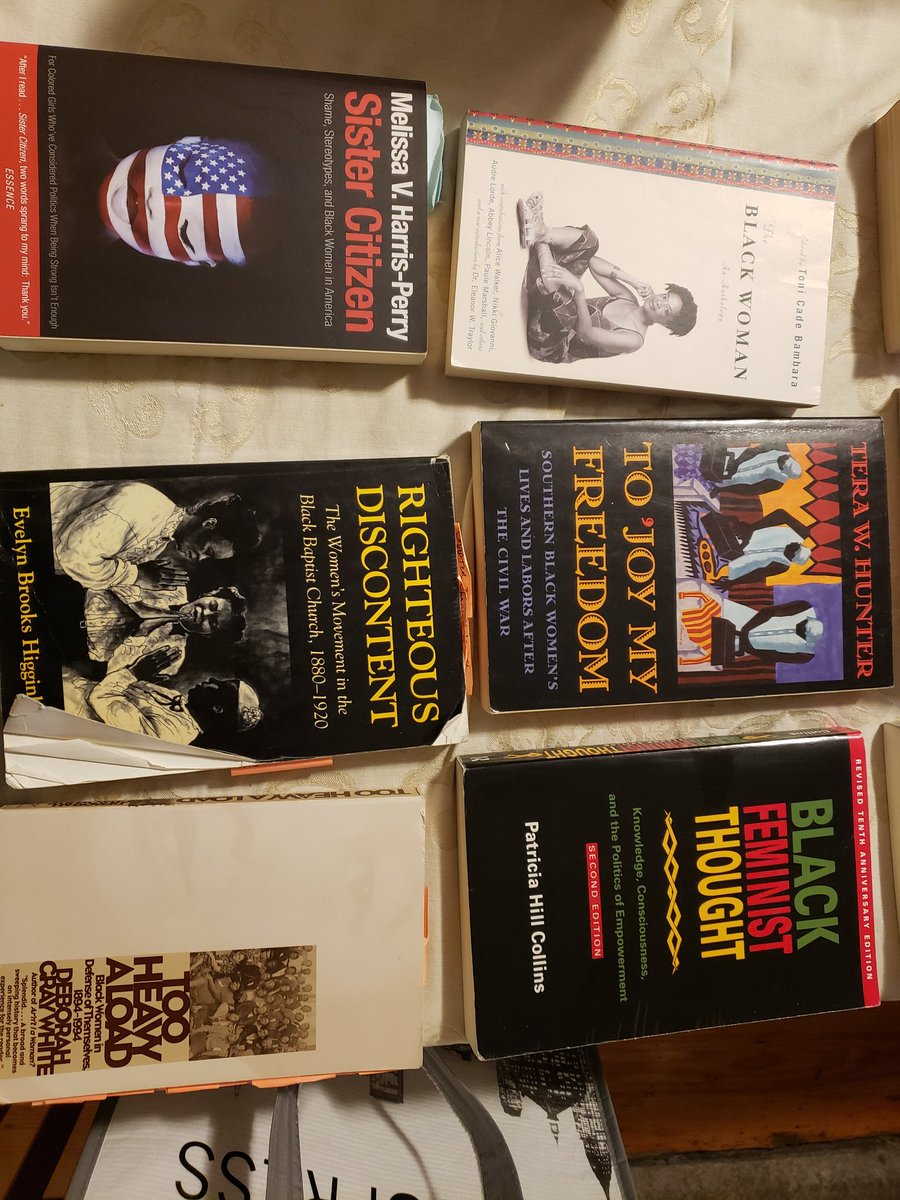 DrRJDBarnes's tweet photo. My syllabus is not done yet because I'm trying to reduce the reading load and go for deep dives in my @mtholyoke Black Women and the Politics of Survival course. How do I choose?...this only scratches the surface! https://t.co/HasqR0G9Xy