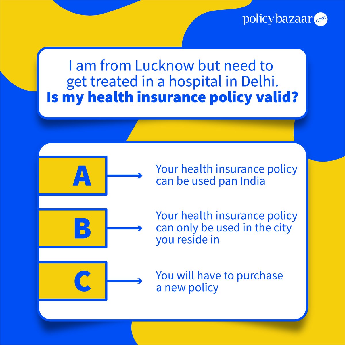policybazaar's tweet image. What is the right answer? 
Tell us the comments below.
#InsuranceTrivia #DidYouKnow