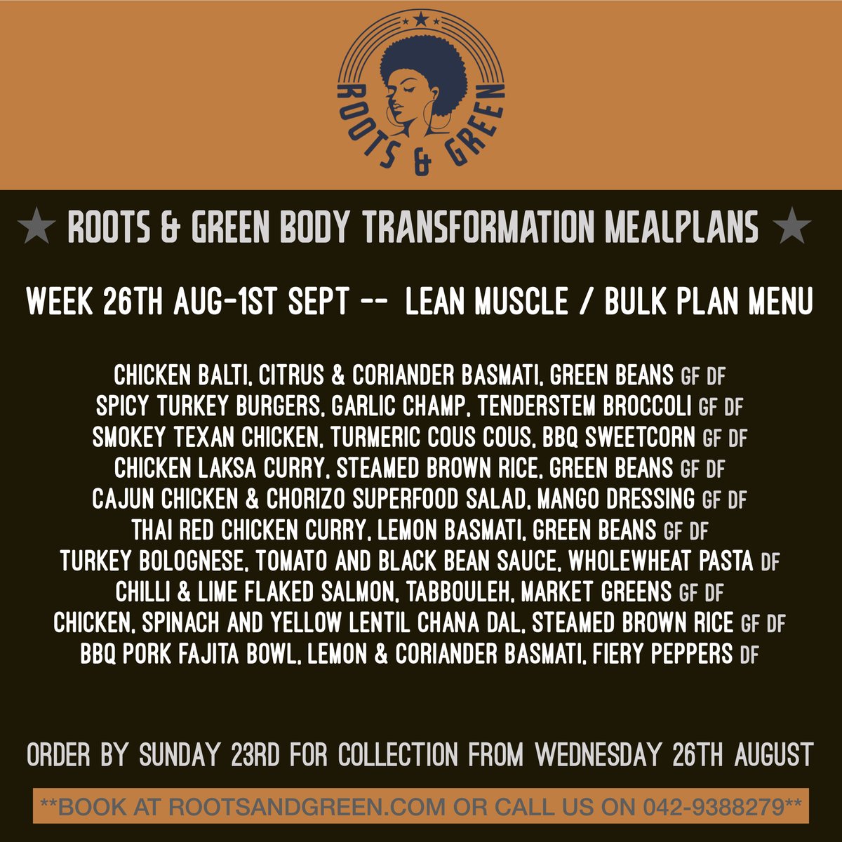 RootsandGreen's tweet photo. Next weeks Menu
Choose from 5 plans:
*Lean Muscle or Vegan Lean Muscle 400-550cal
*Bulk or Vegan Bulk 600-800cal
*Keto (cals vary)

Full macronutrient labeling
€60 for the week (10 dishes) 💥💥💥
€70 for Keto
Add breakfast for an extra €10 per week
6 and 7 day plans available https://t.co/3npS0c9uOX