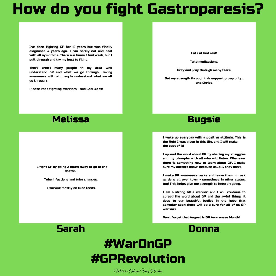 melissarvh's tweet photo. August is #Gastroparesis Awareness Month! How do you fight GP?

#CureGP #WarOnGP #GPRevolution https://t.co/5yQfcCmmq3