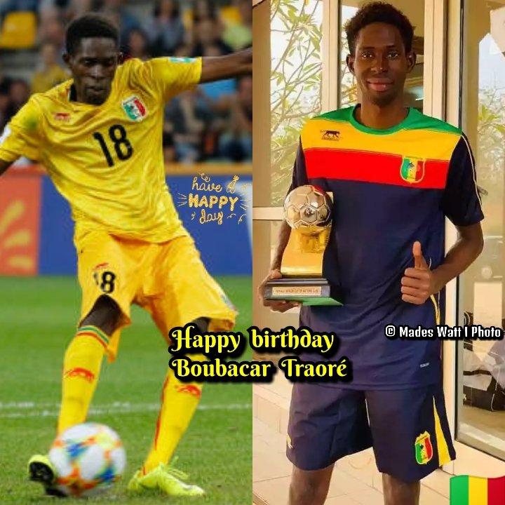MadesWatt's tweet photo. #HABIDAY TO "EL PHENO" 🇲🇱
Joyeux anniversaire 🎁🎂 au champion d'Afrique Junior malien : Boubacar Traoré qui souffle ses bougies aujourd'hui.
Bon 1⃣9⃣e anniversaire à lui #Mali !
#TEAM223VJR 🇲 🏆 🇱🦅 https://t.co/a8cpjwnrTq