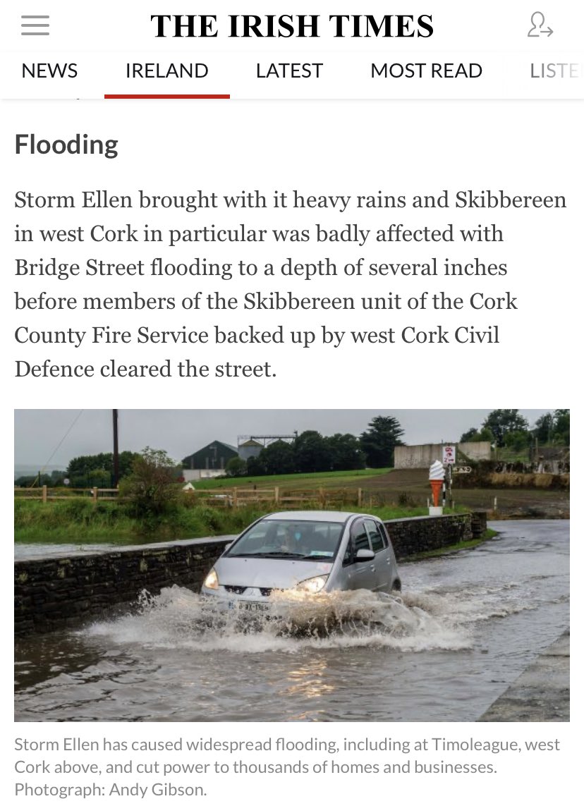 CivilDefenceIRL's tweet photo. #StormEllen cleanup in Skibbereen @CorkWestCD. News report from @IrishTimes #StormEllen #civildefence #volunteers.            https://t.co/mvZhpnFsmT https://t.co/oXB7MxYnKJ