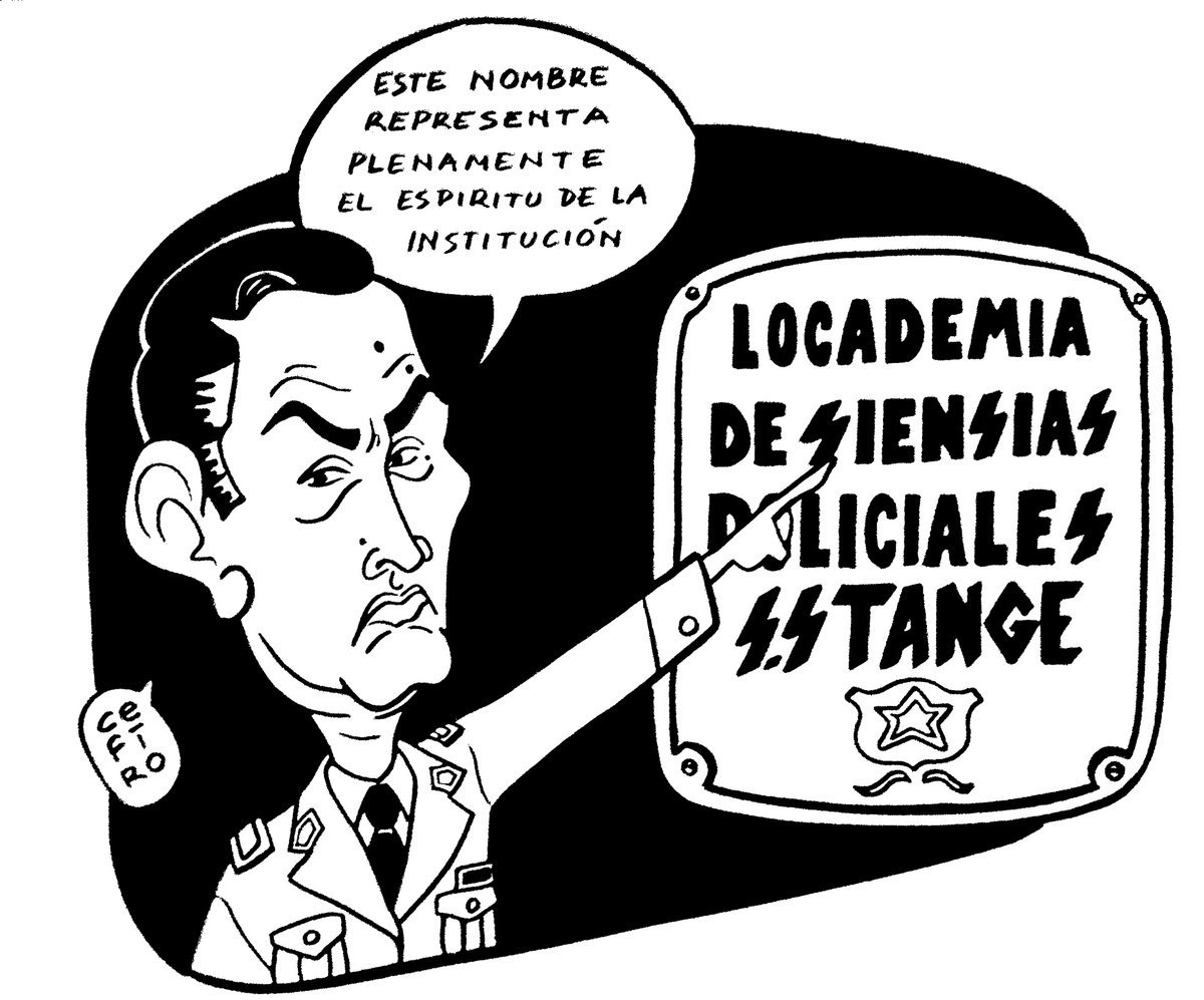 TuCubaRom's tweet photo. #AlertaTropa
El fascismo encuentra casa en el gobierno chileno. El día #13deAgosto se sustituyó el nombre de la Academia de Carabineros por el de Rodolfo Stange Oelckers, miembro de la junta militar de la dictadura de Pinochet.
#ChileUnidoRechaza
#TropaCHE☆
@EPInforma
@Zabaya https://t.co/ySK7miCzTL