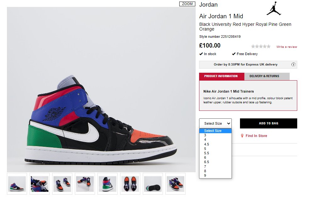 air jordan 1 mid alternate multicolor snipes