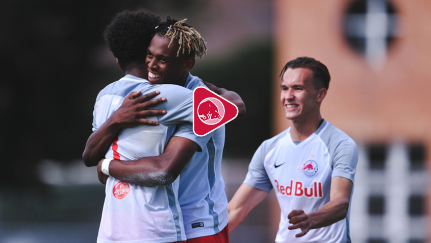 RedBullSalzburg's tweet photo. Das 4:3 der Jungbullen gegen Olympique Lyon zum Halbfinaleinzug in der UEFA Youth League in den Video-Highlights: https://t.co/0Qn2d5TZHg #SALOL #UYL https://t.co/ZeOQmfkYTT