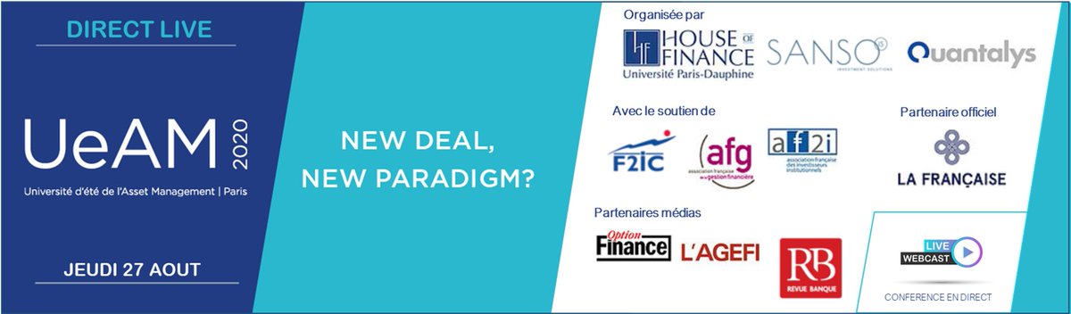 JeanFrancoisBay's tweet photo. [#UEAM2020] +700 professionnels se sont inscrits pour participer à la prochaine édition de l'#UEAM @Paris_Dauphine @Sanso_IS @Quantalys !
-Pour tout savoir sur les orateurs et les thèmes
-Pour s'inscrire 
-Pour assister en direct sur #QuantalysConnect👇
https://t.co/sx4eY574LG https://t.co/jafMfcVkjX