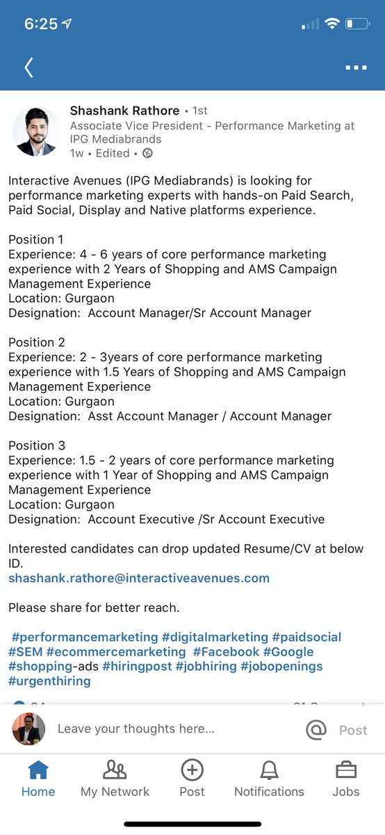  @weRinteractive is hiring a bunch of folks on performance marketing. All Gurgaon.