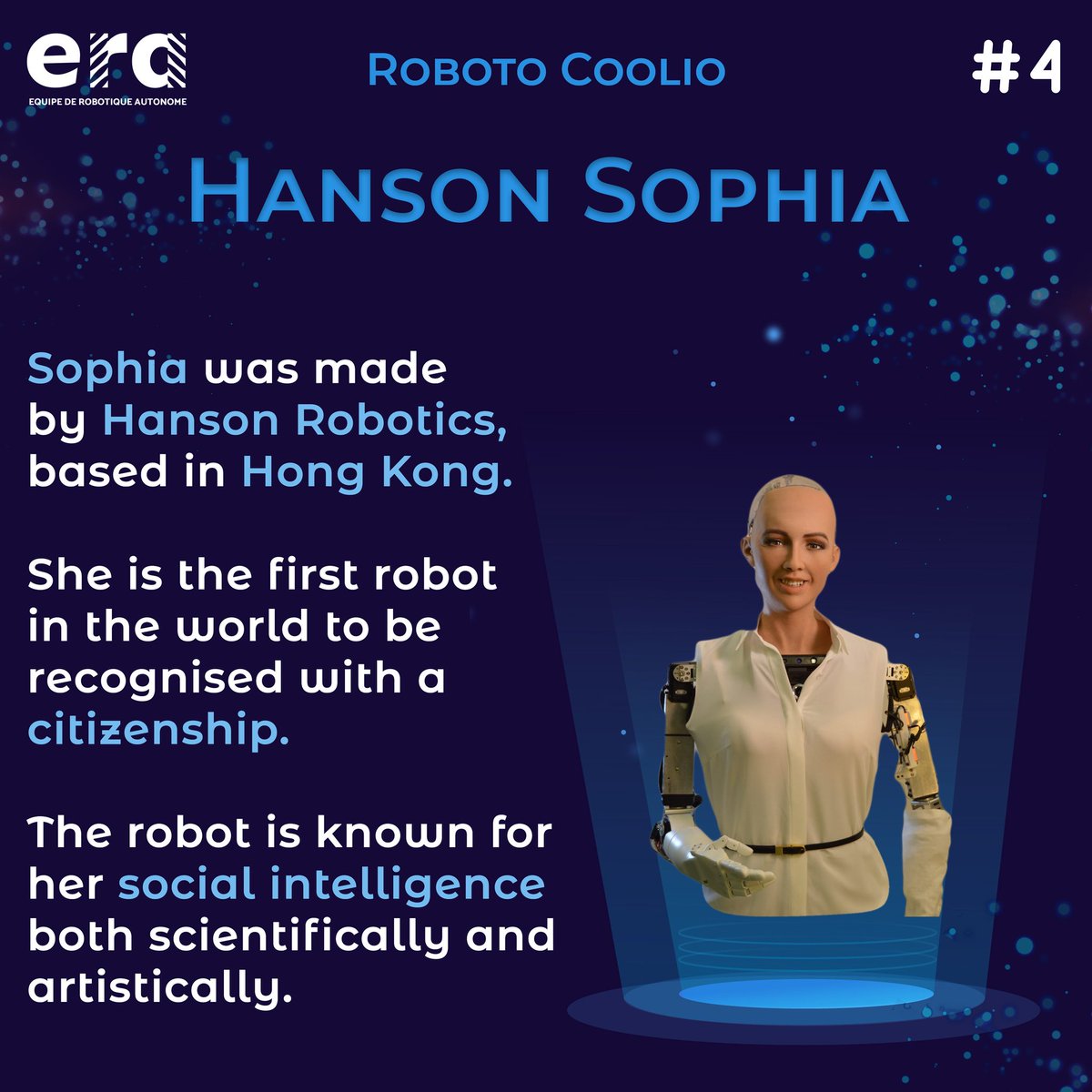 ERAIITK's tweet photo. Sophia is a social humanoid robot developed by Hong Kong based company Hanson Robotics. It was activated on February 14, 2016. It is so intelligent a robot that it is the first robot to be given the status of a citizen of any country.
#Robotics
#tech
#AI
#HansonSophia
#ERAIITK https://t.co/LW1TXfBpJC