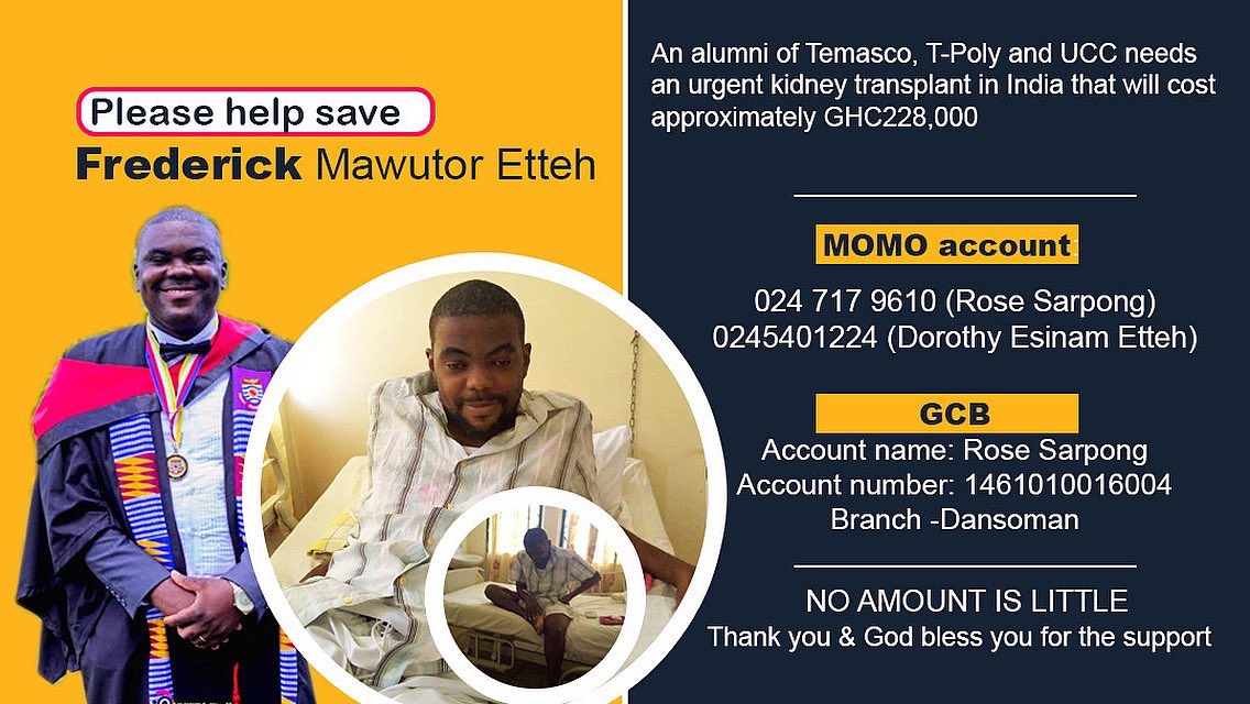 AbeikuLytle's tweet photo. Frederick also needs our help.
Gofundme here: https://t.co/z629vPRNPm
Mobile money numbers also in the pic. God bless you https://t.co/e4tHjUtLWL