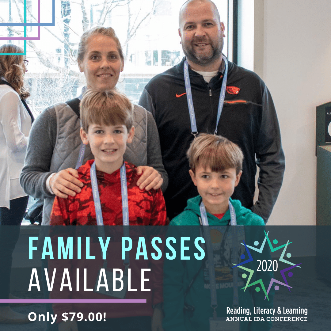 DyslexiaIDA's tweet photo. For our families, enjoy DyslexiaCon20 as a family with access to 11 great sessions in our Family Track, special LIVE sessions specifically for youth and parents, the Virtual Exhibit Hall, and more! Register for only $79 at  https://t.co/AwNww6vG5O https://t.co/ISQr3iTjQJ