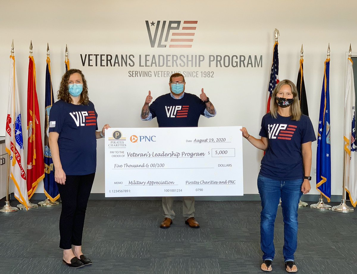 VLPWPA's tweet photo. Thank you to the @Pirates, Pirates Charities, and PNC for supporting VLP's mission of empowering Veterans through your generous donation and highlighting our services during last night's Military Appreciation Game! We are grateful for your continued support!
#WeAreVLP #LetsGoBucs https://t.co/7xDv0egcKs