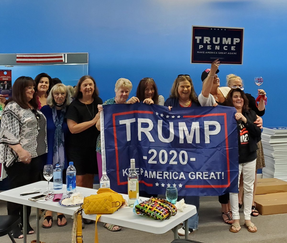 TRUMPinthe216's tweet image. Fired up &amp;amp; energized for @realDonaldTrump !  Last night's Women For Trump Wine Wednesday was a hit! #OH4Trump !
