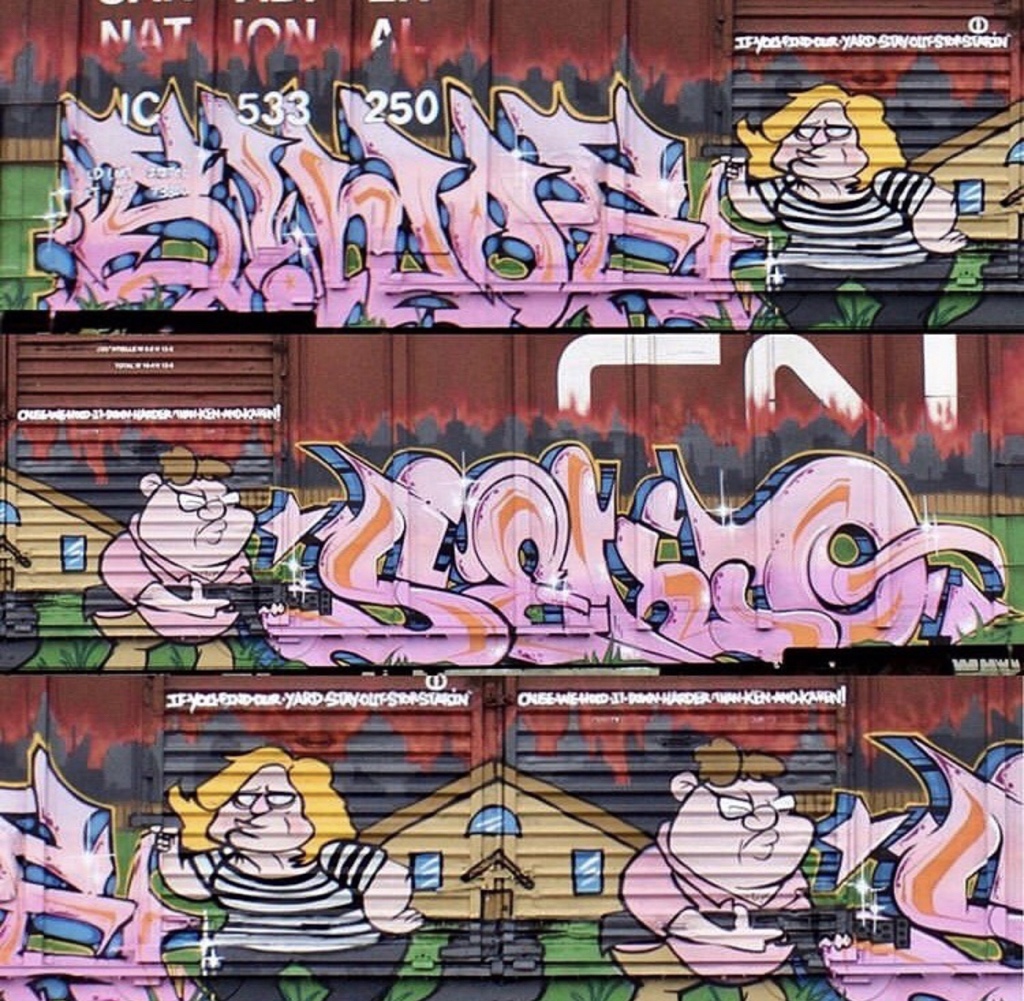 TwinCitiesDan's tweet photo. Karen &amp; Ken protecting their yard…
#graffiti  #sinoe #seko https://t.co/1QsEms1cBH