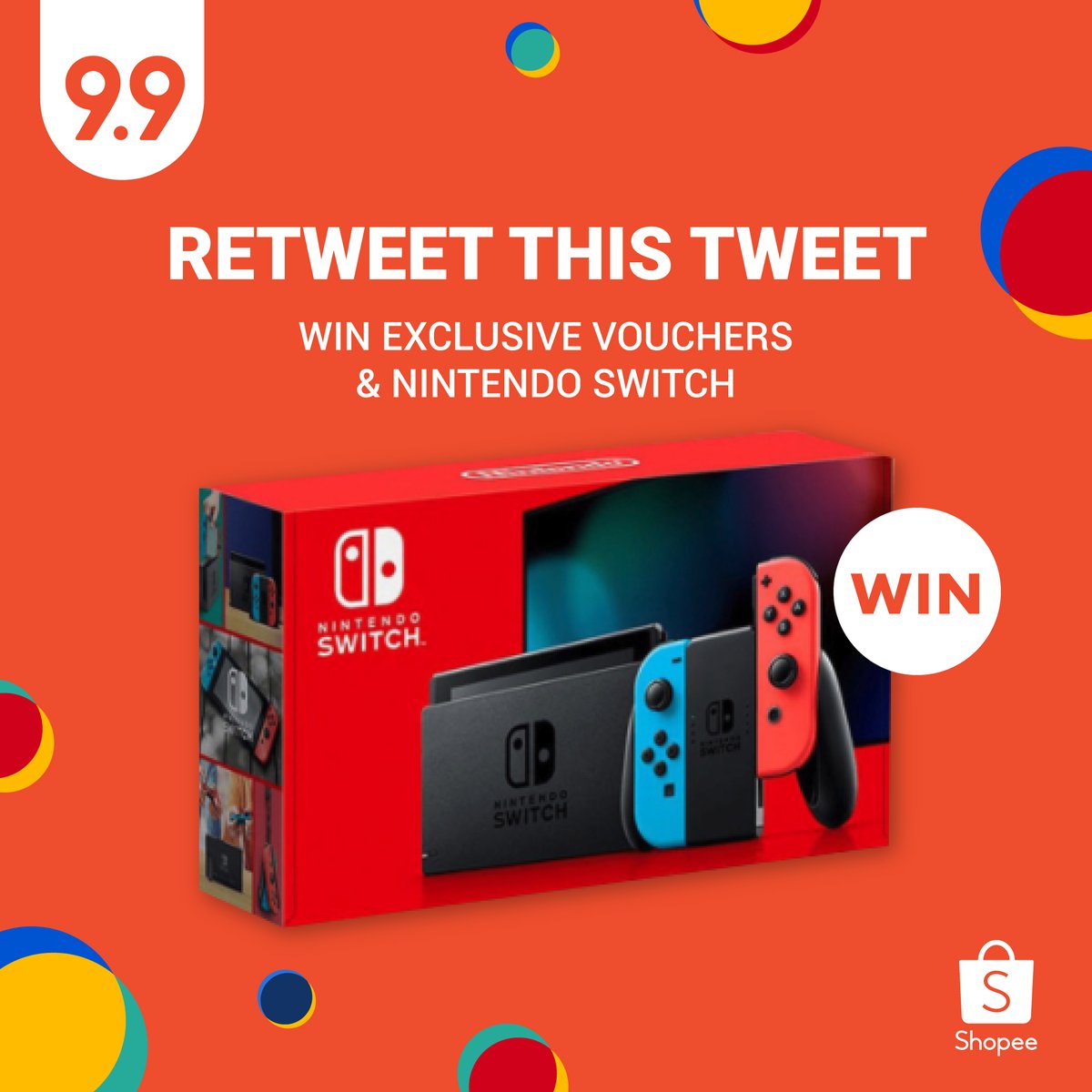 ShopeeSG's tweet photo. Want to win some exclusive vouchers AND a #NintendoSwitch? 😍 Retweet this tweet: https://t.co/3hSuWWDe3B
#ShopeeSG99 #99SuperShoppingDay https://t.co/JtRTCuNioM