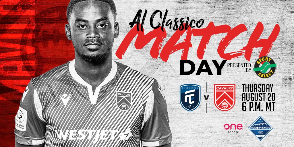 CPLCavalryFC's tweet photo. β° AL CLASSICO MATCH DAY!
EDM πππ CAV
π
Thursday, August 20 @ 6 P.M. MT
βΌοΈ Presented by Sports Select
π @onesoccer | @roseandcrownyyc or @KildaresAleHous
#CavFC #StablestoGables #IslandGames #CanPL https://t.co/c5pWo49CT2