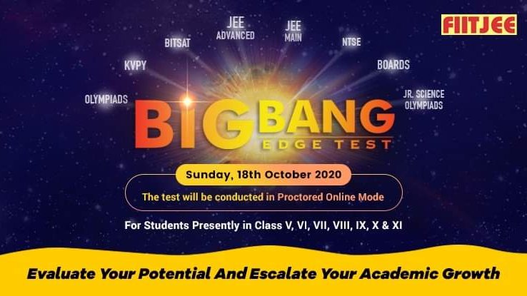 fiitjeemumbai's tweet photo. Big Bang Edge Test – Evaluate Your Potential And Escalate Your Academic Growth

Perhaps, many students fail to achieve their desired dreams only because they fail to realise their... Read More: https://t.co/YjUV13T3QH
#BigBangEdgeTest #FIITJEEBlog #JEEAdvanced #JEEMain #Boards https://t.co/fwyoGvSjMI