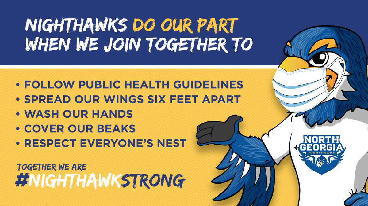 UNG_Nighthawks's tweet image. We can all play a role in stopping the spread. Let&apos;s all #DoOurPart, Nighthawks!! 

#NighthawkStrong