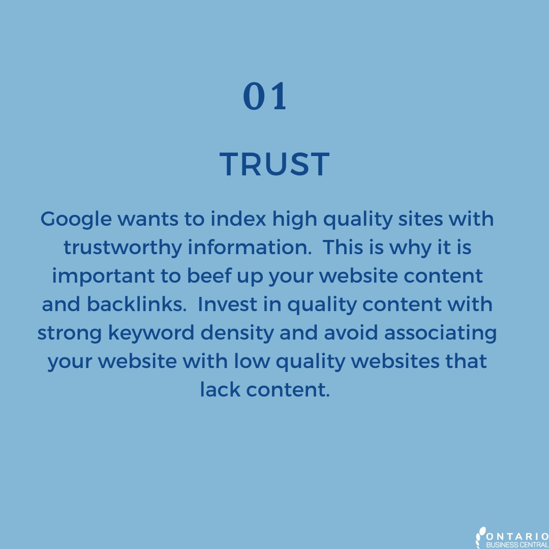 ONTBUSCEN's tweet photo. Struggling to rank your website on Google? Focus on building trust, authority and relevance! Swipe to learn more about these SEO principles.

#SEOforbusiness #marketyourbusiness #digitalmarketing #digitalforbusiness #onlinemarketingforyourbusiness #marketyourstartup #SEOtips https://t.co/hsrOuQbTcE